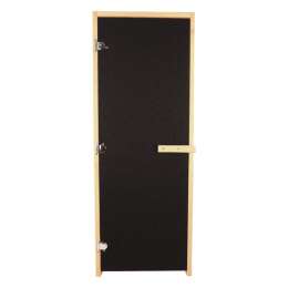 Дверь банная (БРОНЗА BLACK ) 1900*700 (8мм, 3 петли 716 CR  (осина)