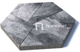 Тротуарная плитка Оригами, 80 мм, гранит, Антрацит