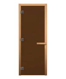 Дверь банная (БРОНЗА МАТОВОЕ) 1900*700 (8мм, 3 петли 716 CR) (ОЛЬХА)